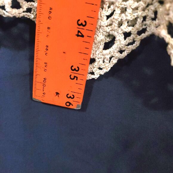 Damee Crocheted Ivory Midi Skirt Bohemian Style w/Elastic Waist Size 3X Lined - Picture 7 of 8